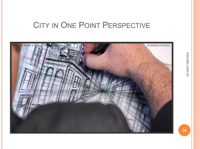 City in One Point Perspective Drawing Tutorial