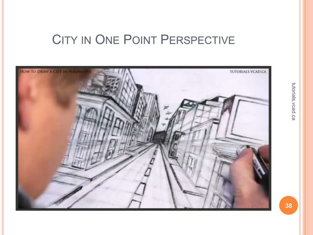 City in One Point Perspective Drawing Tutorial