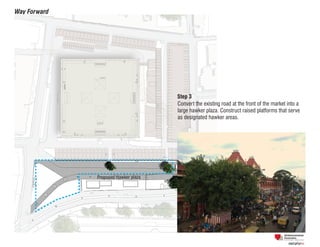 Way Forward
Existing Auto rickshaw stand
Proposed location
Step 4
Create a lay-by adjacent to the hawker plaza for auto
ri...