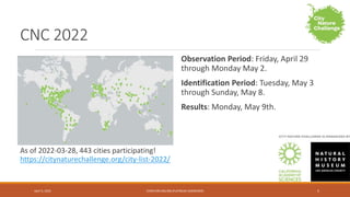 City Nature Challenge (CNC) 2022 - New York City.pptx