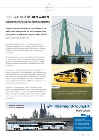 STADTGESPRÄCH STADTGESPRÄCH
5CityNEWS 5/2013
HOCH AUF DEM GELBEN WAGEN
wegs, auch in weniger intakten Vierteln wie Kalk, Chorweiler oder Höhenberg.
Da gibt es viele Probleme, die die Mittelschicht nicht sehen will, weil sie lieber
unter sich bleibt.
CityNEWS: Engagieren Sie sich denn, um das zu ändern?
Jürgen Becker: Viele Freunde haben mit mir zum Beispiel in den letzten drei
Jahren mit den Schülern der Hauptschule Borsigstraße einen Karnevalswagen im
Rahmen einer Projektwoche gebaut. Damit sind wir bei den Schull- und Veedels-
zöch mitgezogen, hatten einen Riesenspaß und konnten uns sogar anschließend
die Übertragung im Fernsehen anschauen. Alle waren mächtig stolz.
CityNEWS: Womit wir beim Thema Karneval sind: Was kann unser Fastelovend
für die Integration tun?
Jürgen Becker: Eine Menge, tut er aber nicht. Das Festkomitee braut viel zu
sehr sein eigenes Süppchen. Der Kölner Karneval ist für mich wie ein Kompost-
haufen, der mal dringend gewendet werden muss, damit er nicht schimmelt. Die
Gewichtung sollte verlagert werden: Warum nicht statt Pripro mal in die Haupt-
schulen gehen und mit den Schülern etwas gemeinsam auf die Beine stellen?
Viele Pänz sind eben nicht gut in Mathe, sind aber handwerklich talentiert und
dafür ist der Wagenbau ein Eldorado.
CityNEWS: Spricht da ein gebranntes Kind?
Jürgen Becker: Ich war kein guter Schüler, bin zweimal sitzen geblieben. Ich
fand Schule immer langweilig und hätte mit großer Freude mal ein solches Projekt
mitgemacht.
CityNEWS: Geht Ihr soziales Engagement an Schulen weiter?
Jürgen Becker: Ich arbeite dran. Nun wird die Schule Borsigstraße im Zuge des
städtischen Standortkonzeptes Hauptschulen dieses Jahr geschlossen, daher ist
die Aktion Karnevalswagen erst mal auf Eis gelegt. Aber in vielen anderen Bezirken
in Köln herrscht ebenfalls Notstand, diese Kinder darf man nicht aufgeben. „Nix
zu machen“ ist für mich eine billige Ausrede.
CityNEWS: Wo sehen Sie Köln in zehn Jahren?
Jürgen Becker: Das kann ich nicht sagen. Aber ich vergleiche Köln durchaus mit
anderen Städten, wie zum Beispiel Düsseldorf. Da werden besonders im Kölner
Karneval viele Witze drüber gemacht, aber mal ehrlich: Die Düsseldorfer haben
keine Schulden und dort sind sogar die Kindergärten umsonst. So muss es sein!
Warum also nicht mal über den Tellerrand schauen und von anderen Städten
lernen?
Das Gespräch führte Astrid Waligura.
GELUNGENE INTEGRATION IN KÖLN
Die Bewerberbroschüre
„Die überwiegende Mehrheit der Hauptschüler bekommt keine Lehrstelle“, so be-
schreibt Jürgen Becker den Missstand, der im Schuljahr 2009/2010 zur Umsetzung
der ersten sogenannten Bewerberbroschüre an der Hauptschule Borsigstraße in
Köln-Ehrenfeld führte. Die Idee zu dem Projekt stammt von Pfarrer Franz Meurer,
der im Kölner Problemviertel Höhenberg-Vingst schon seit Jahren beispielhafte
Integrationsarbeit leistet (lesen Sie dazu auch ab Seite 64). Was steckt nun dahin-
ter? „Die Schulabgänger eines Jahrgangs bewerben sich mit Foto und kurzem
Lebenslauf nach Branchen geordnet in einer Art Katalog, der an rund 350 Kölner
Betriebe verschickt wird“, erklärt Becker. Die Finanzierung für Redaktion, Layout
und Druck sei nur durch Sponsoren und ehrenamtliches Engagement möglich
gewesen, betont der Kabarettist, der nach Erstellung der Broschüre selbst einige
Schüler zu ihren Vorstellungsgesprächen begleitete. „Man muss die jungen Men-
schen an die Hand nehmen, so hat es mein Vater auch bei mir gemacht. Ohne ihn
hätte ich die Lehrstelle als technischer Zeichner bei 4711 nie bekommen.“ Der
Erfolg spricht für die Lehrstellenaktion: Im ersten Jahr der Broschüre konnten
lediglich fünf Prozent der Schülerinnen und Schüler vermittelt werden. Im zweiten
Jahr waren es schon 50 Prozent. „Und im laufenden Jahr haben sogar alle Bewer-
ber eine Lehrstelle bekommen, die eine wollten“, freut sich Becker.
Astrid Waligura
Wir
wollen
mehr!
Wir
können
mehr!Die Schülerinnen und Schüler
des Abschlussjahrgangs 2012
danken für Ihr Interesse.
Kontakt:
Städtische Hauptschule
Borsigstraße 13 - 50825 Köln
Telefon: 02 21 - 50 05 58 50
Fax: 02 21 - 50 05 58 518
E-Mail: 140831@schule.nrw.de
Die SchulabgängerInnen
des Abschlussjahrgangs 2012
der Städtischen Hauptschule
Borsigstraße
in Köln-Ehrenfeld
bewerben sich um
ihren Ausbildungsplatz.
www.citynews-koeln.de _ 5
INTERVIEW
· moderne Omnibusse
von 8 - 97 Sitzplätzen
Layout:WolfgangHollmer,Köln
VON DER POSTKUTSCHE ZUM PREMIUM-REISEBUS
Nach jahrzehntelanger „Betriebsruhe“ steigt die Deutsche Post
wieder in den Linienverkehr ein. Seit dem 1. November dieses
Jahres verbindet der ADAC-Postbus die ersten Städte und möch-
te „Der Bus für Deutschland“ werden.
Das Angebot wird schrittweise zu einem deutschlandweiten
Liniennetz ausgebaut. Bis zum Frühjahr 2014 werden etwa 30
der größten Städte Deutschlands mit rund 60 Bussen verbunden.
Über einen weiteren Netzausbau wird dann im Sommer 2014
entschieden.
Mit im Boot sind nur erfahrene mittelständische Busunternehmen
als Service-Partner. Aus der Kölner Region ist das die Rheinland-
Touristik. Ein Familienunternehmen, das seit 1970 alle Varianten
des Busreiseverkehrs, vom regionalen Nahverkehr bis zur Fern-
reise, bedient.
Es wurden extra neue leuchtend gelbe Busse angeschafft, die zu-
sätzlich zur gewohnten Premiumausstattung über ein Lufthansa-On-
board-Entertainment-System verfügen, welches ein umfangreiches
Film-, Musik- und Hörbuchangebot für die Fahrgäste zur Verfügung
stellt. Für den gehobenen Reisekomfort sorgen ein komfortabler
Sitzabstand, Bord-WC, kostenfreies WLAN und ein Getränke- und
Snackangebot zu moderaten Preisen.
„Busreise ist Vertrauenssache. Unsere Erfahrungen passen
perfekt zur Verkehrskompetenz des ADAC und der Logistikexper-
tise der Deutschen Post …“, sagt Claus Platz, Geschäftsführer der
Rheinland Touristik. „Qualität, Engagement und Professionalität,
das ist es, was die Rheinland Touristik und den ADAC-Postbus
auszeichnet.“
KONTAKT
Die Tickets sind im Internet unter www.adac-postbus.de,
in über 5000 ADAC- und Postﬁlialen oder direkt am Bus
erhältlich.
AnzeigeFoto:ADAC/FedericoPedrotti
 