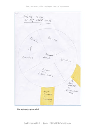ENBE | Final Project | Part A – Report | The Future City Representation
	
  
Moy Chin Hoong | 0314014 | Group w | FNBE April 2013 | Taylor’s University
	
  
	
  
:' ,l
The	
  zoning	
  of	
  my	
  town	
  hall	
  
 