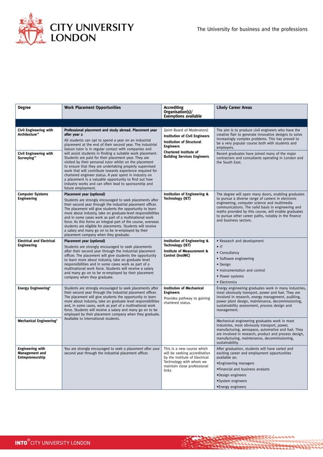 City University London PDF Professional School Postgraduate Education