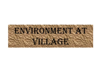 Environment at
    village
 