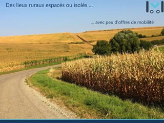 Des lieux ruraux espacés ou isolés …
… avec peu d’offres de mobilité
 