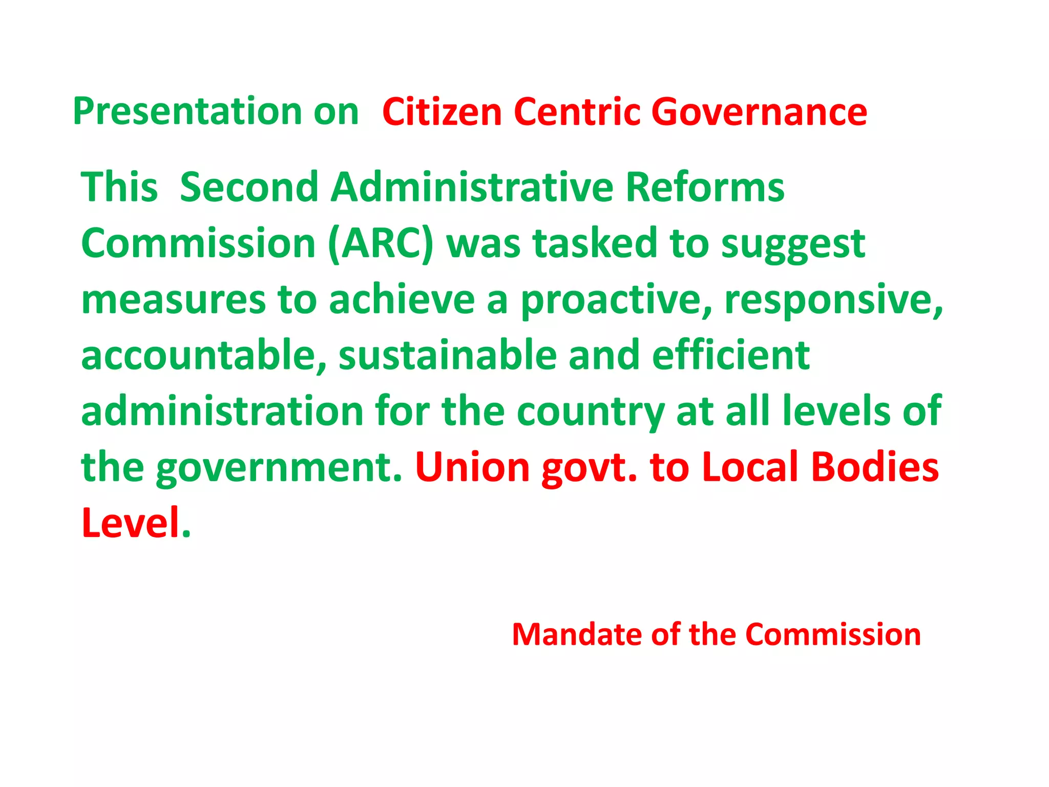 Citzen Centric Administration Pptx