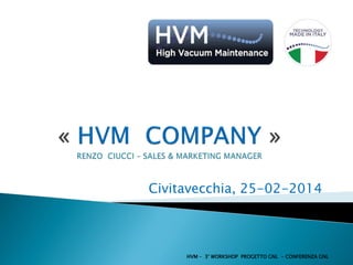 Civitavecchia, 25-02-2014

HVM – 3° WORKSHOP PROGETTO GNL - CONFERENZA GNL

 