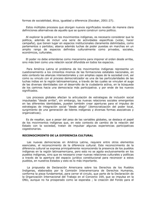 Ciudadania activa. los sujetos indigenas