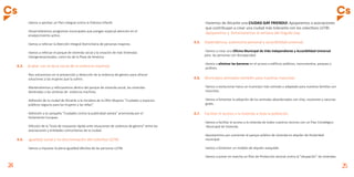 24 25
	 -Vamos a aprobar un Plan Integral contra la Pobreza Infantil.
	
	 -Desarrollaremos programas municipales que pongan especial atención en el
	 envejecimiento activo.
	 -Vamos a reforzar la Atención Integral Domiciliaria de personas mayores.
	 -Vamos a reforzar el parque de vivienda social y la creación de más Viviendas
	 Intergeneracionales, como las de la Plaza de América.
4.3.	 Acabar con la lacra social de la violencia machista
	 -Nos volcaremos en la prevención y detección de la violencia de género para ofrecer
	 soluciones a las mujeres que la sufren.
	 -Mantendremos y reforzaremos dentro del parque de vivienda social, las viviendas
	 destinadas a las víctimas de violencia machista.
	 -Adhesión de la ciudad de Alicante a la iniciativa de la ONU Mujeres “Ciudades y espacios 		
	 públicos seguros para las mujeres y las niñas”.
	 -Adhesión a la campaña “Ciudades contra la publicidad sexista” promovida por el
	 Parlamento Europeo.
	 -Difusión de la “Guía de respuesta rápida ante situaciones de violencia de género” entre las 	
	 asociaciones y entidades comunitarias de la ciudad.
4.4.	 Igualdad social y no discriminación del colectivo LGTBI.
	 -Vamos a impulsar la plena igualdad efectiva de las personas LGTBI.
	 -Haremos de Alicante una CIUDAD GAY FRIENDLY. Apoyaremos a asociaciones 	
	 que contribuyan a crear una ciudad más tolerante con los colectivos LGTBI. 		
	 Apoyaremos y fomentaremos la semana del Orgullo Gay.
4.5.	 Dependencia, autonomía personal y accesibilidad universal.
	 -Vamos a crear una Oficina Municipal de Vida Independiente y Accesibilidad Universal 		
	 para las personas con discapacidad.
	 -Vamos a eliminar las barreras en el acceso a edificios públicos, monumentos, parques y 		
	 jardines.
4.6.	 Municipios pensados también para nuestras mascotas.
	 -Vamos a evolucionar hacia un municipio más cómodo y adaptado para nuestras familias con 	
	 mascotas.
	 -Vamos a fomentar la adopción de los animales abandonados con chip, revisiones y vacunas 	
	 gratis.
4.7.	 Facilitar el acceso a la vivienda a toda la población.
	 -Vamos a facilitar el acceso a la vivienda de todos nuestros vecinos con un Plan Estratégico 	
	 Municipal de Vivienda.
	 -Apostaremos por aumentar el parque público de vivienda en alquiler de titularidad
	 municipal.
	 -Vamos a fomentar un modelo de alquiler asequible.
	 -Vamos a poner en marcha un Plan de Protección vecinal contra la “okupación” de viviendas.
 