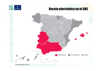 Receta electrónica en el SNS




Fuente: Red.es. 2010
 