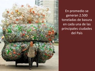 En promedio se
   generan 2.500
toneladas de basura
 en cada una de las
principales ciudades
       del País
 