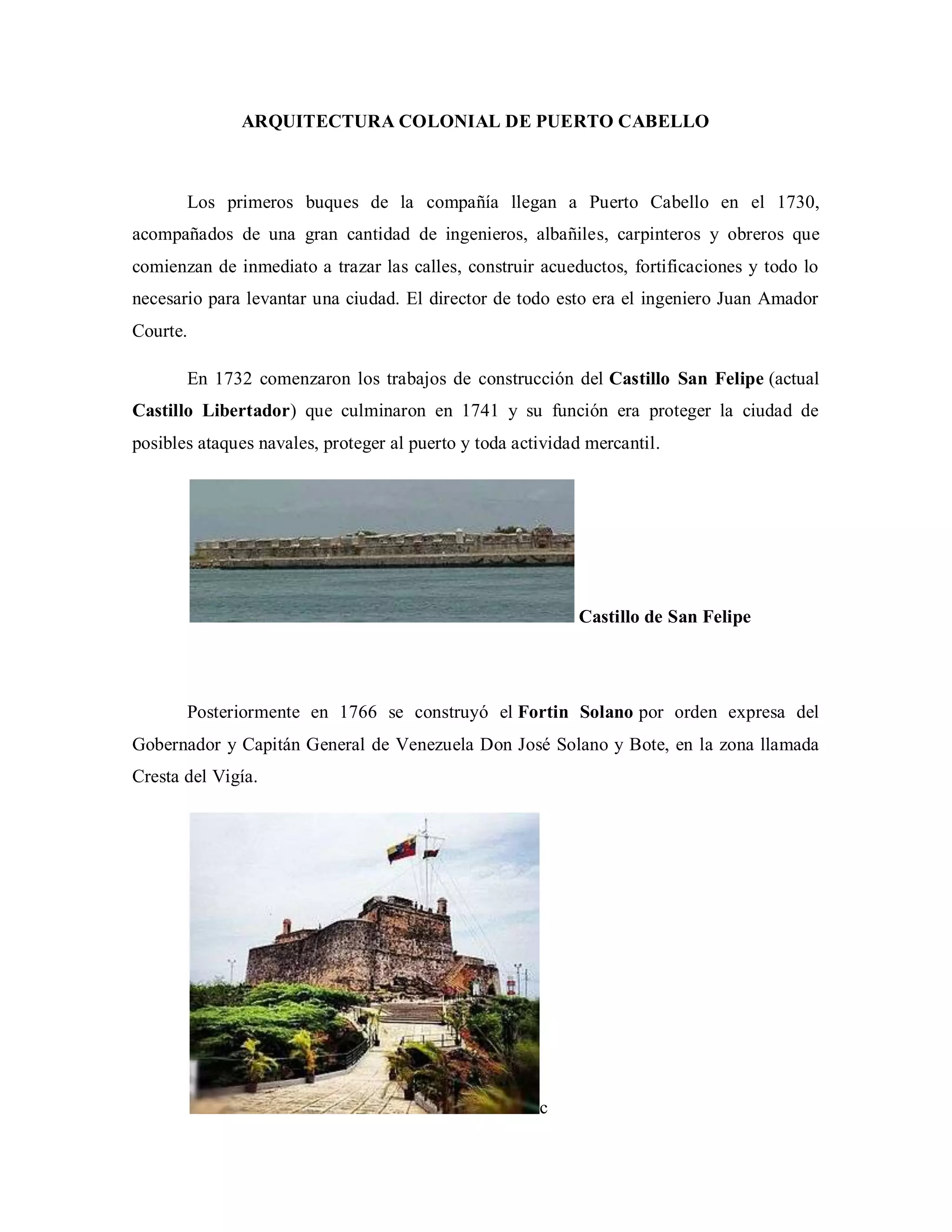 Ciudad colonial Puerto Cabello | PDF