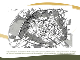 “En Manchester filas sueltas de casas o grupos de calles aparecen aquí y allá, como pequeños pueblos, sobre el nuevo suelo de arcilla, en el que no crece ni yerba; las calles ni están pavimentadas ni tienen alcantarillado, pero albergan numerosas piaras encerradas en pequeños corrales o patios, o campando sin restricciones, por el vecindario. En el núcleo antiguo la confusión ha llegado al colmo, ya que allá donde el programa constructivo de la época precedente dejó algo de espacio han aparecido nuevas edificaciones, hasta no quedar entre las casas una pulgada de terreno por construir. En los nuevos barrios la situación es más grave, si cabe, pues si antes se trataba de casas aisladas, aquí cada patio y patinejo se combinan al gusto de cada cual, sin tener para nada en cuenta la situación del resto. Aquí una callejuela sale en una dirección, allí en otra; a cada momento se llega a un callejón sin salida, o se va dando vueltas a una manzana, o nos volvemos a encontrar en el punto de partida”.La época de la reorganización y los orígenes de la urbanística modernaEngels, en su libro sobre La situación de la clase obrera en Inglaterra, de 1845 señala, aparte de la insalubridad, la congestión de la ciudad y la falta de toda reglamentación en la explotación de los terrenos:
