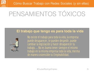 Cómo Buscar Trabajo con Redes Sociales (y sin ellas)
PENSAMIENTOS TÓXICOS
#CiudadRodrigoEmpleo 79
 