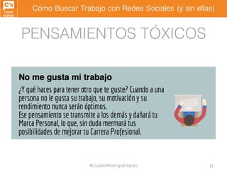 Cómo Buscar Trabajo con Redes Sociales (y sin ellas)
PENSAMIENTOS TÓXICOS
#CiudadRodrigoEmpleo 81
 