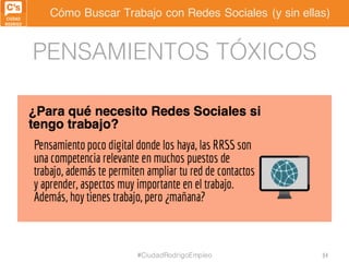 Cómo Buscar Trabajo con Redes Sociales (y sin ellas)
PENSAMIENTOS TÓXICOS
#CiudadRodrigoEmpleo 84
 