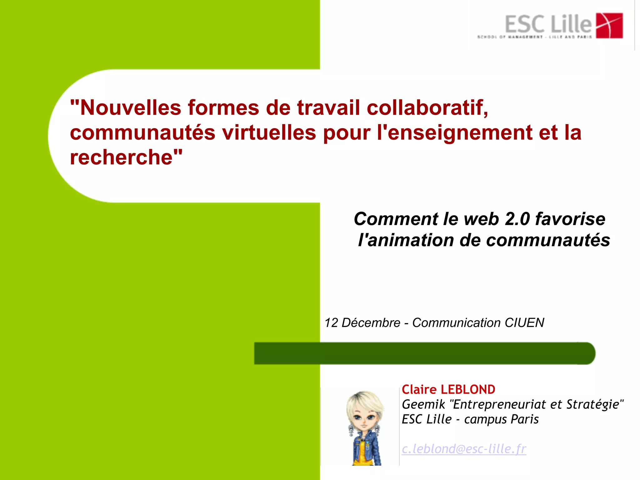 Ciuen - Animation De Communaute 12 Decembre 1