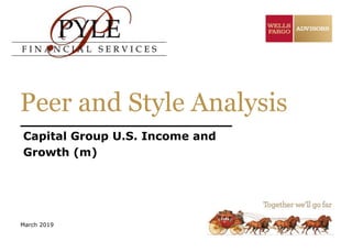 Peer and Style Analysis
Capital Group U.S. Income and
Growth (m)
March 2019
 