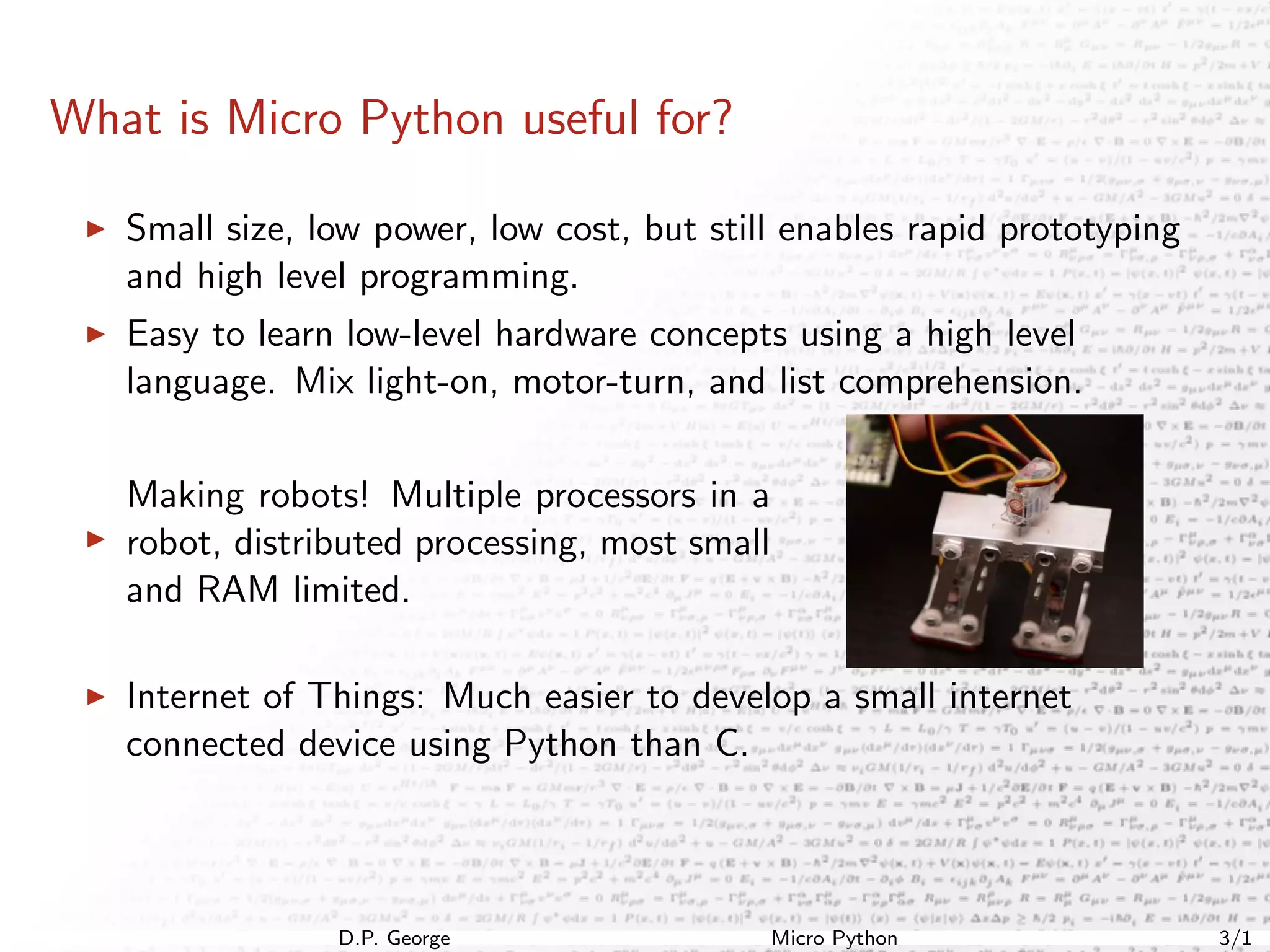 Damien George - Micro Python - CIUUK14 | PPT