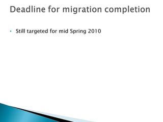 Still targeted for mid Spring 2010 