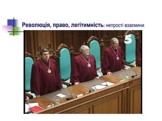 Революція, право, легітимність: непрості взаємини
 