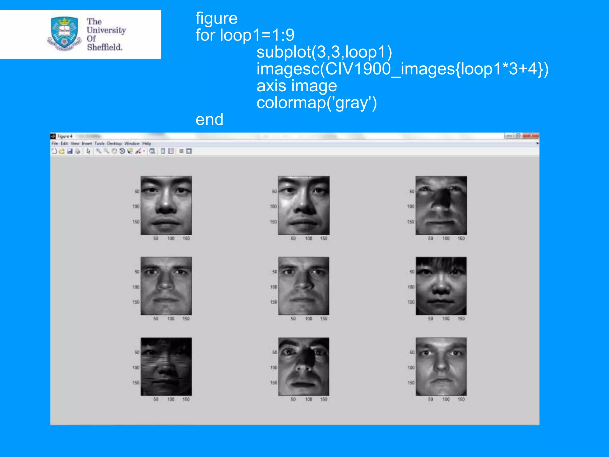 figure for loop1=1:9 subplot(3,3,loop1) imagesc(CIV1900_images{loop1*3+4}) axis image colormap('gray') end 