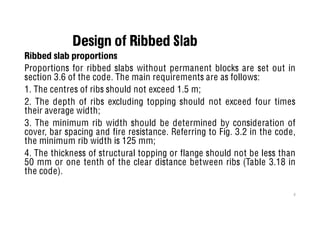 Rib Spacing Example CIV530 LECTURE 203 Design manual by nura | PDF