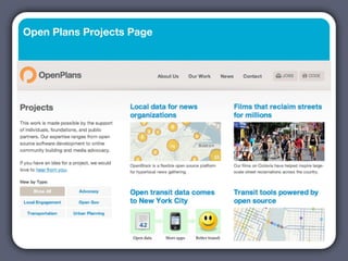 Open Plans Projects Page
 