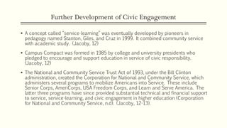 Presentation on the Role of Civic Engagement and Service Learning in ...