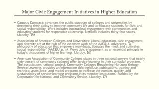 Presentation on the Role of Civic Engagement and Service Learning in ...