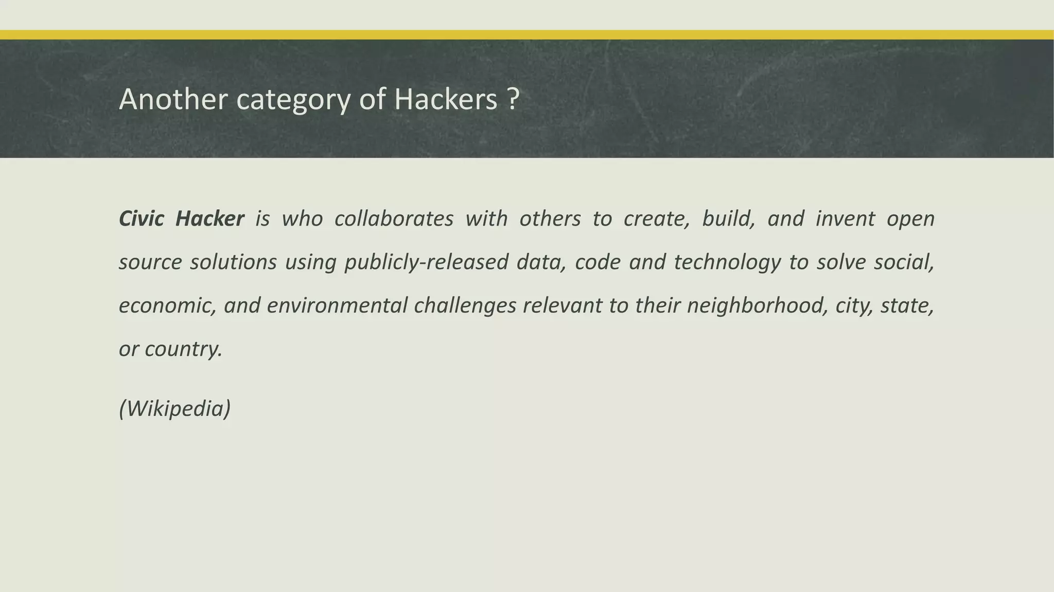 Hacking and Civic Hacking | PPT