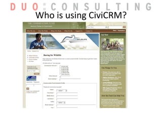 CiviCRM Components & Features<br />CiviMember<br />Manage organization’s memberships online<br />Create limitless custom m...