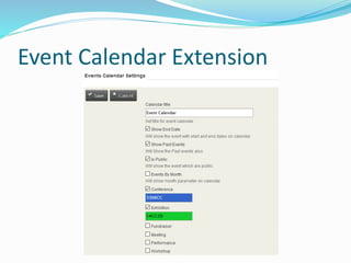 Event Calendar Extension
 