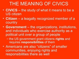Civics chapter 1