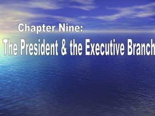 Chapter Nine: The President & the Executive Branch 