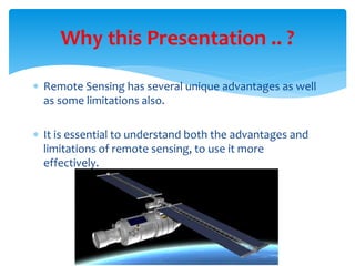 Advantages and disadvantages of Remote Sensing | PPTX