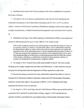 Complaint for Restraining Order