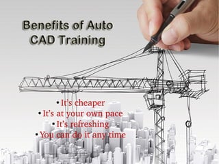 ●
It’s cheaper
●
It’s at your own pace
●
It’s refreshing
●
You can do it any time
 