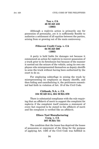 Scad Federal Code Civil Code of the Philippines Volume II (Property) | PDF