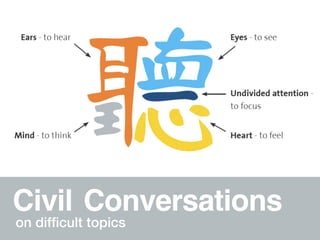 Civil Conversations
on dif
fi
cult topics
 