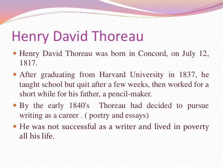 Henry david thoreau civil disobedience full essay