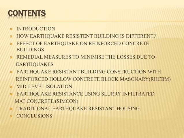 Earthquake resistent building construction ppt | PPTX | Civil ...