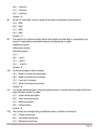 Hard Civil Engineering Questions Civil Engineering Competitive Questions | PDF