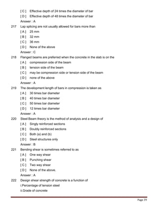 Hard Civil Engineering Questions Civil Engineering Competitive Questions | PDF