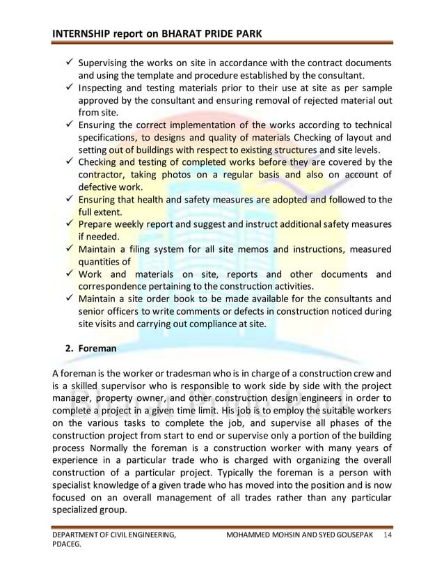 civil-engineering-internship-report