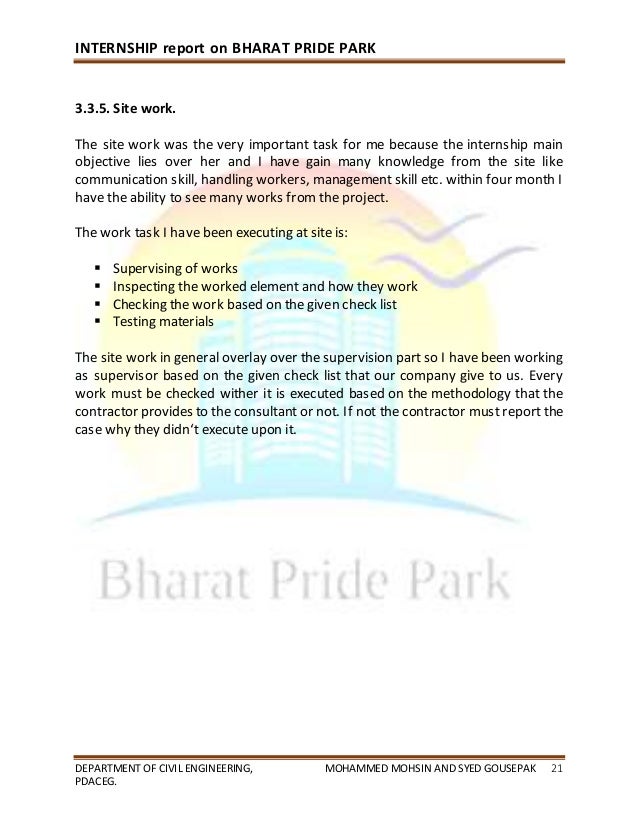 Civil Engineering Internship Report