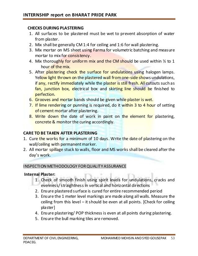 Civil Engineering Internship Report