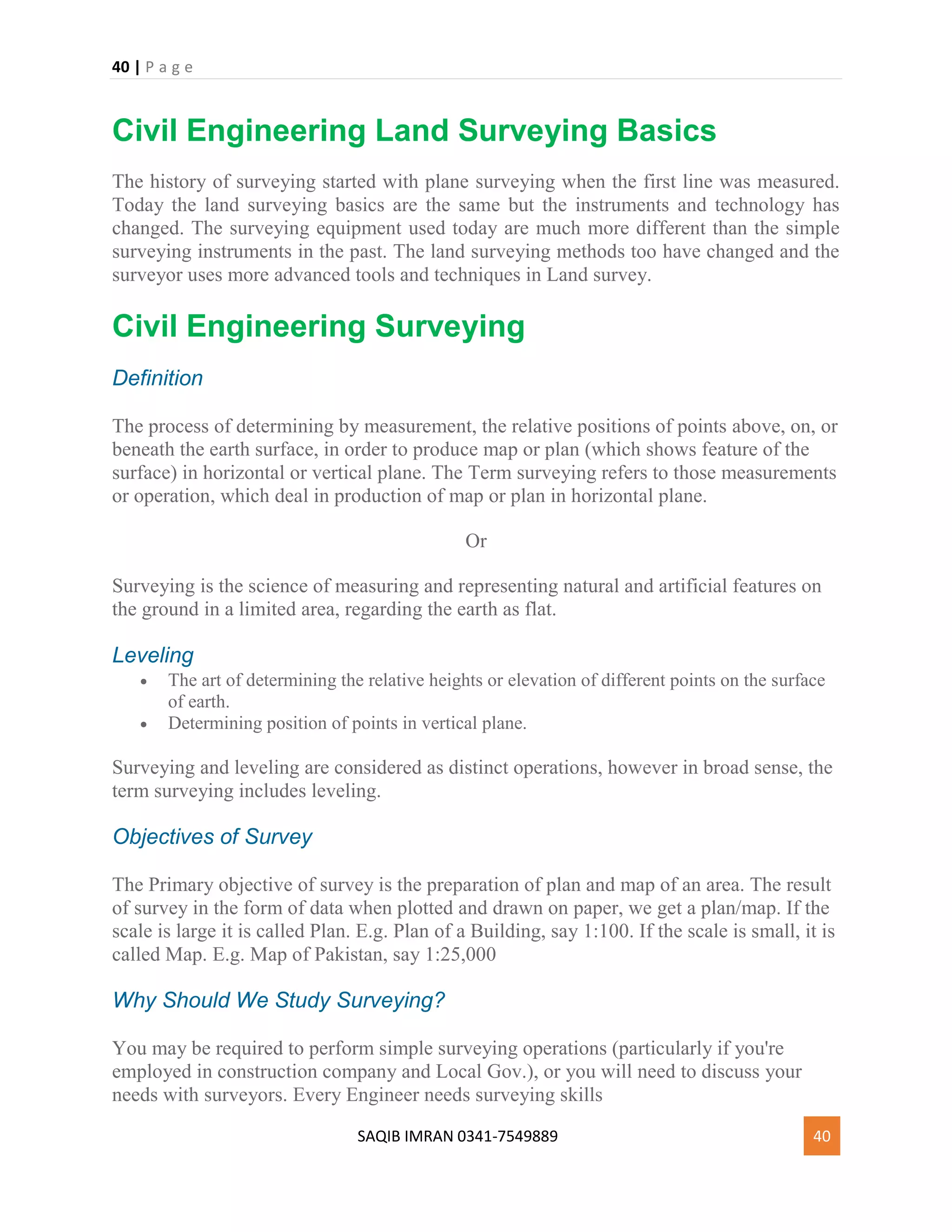 Civil engineering land surveying basics pdf | PDF