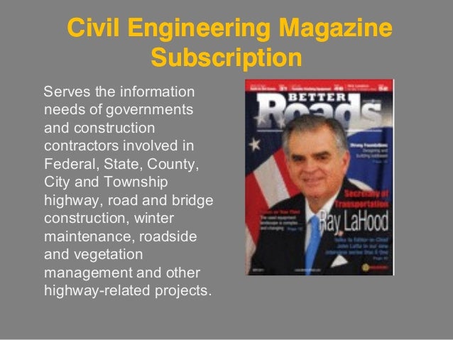 Civil engineering magazine subscription