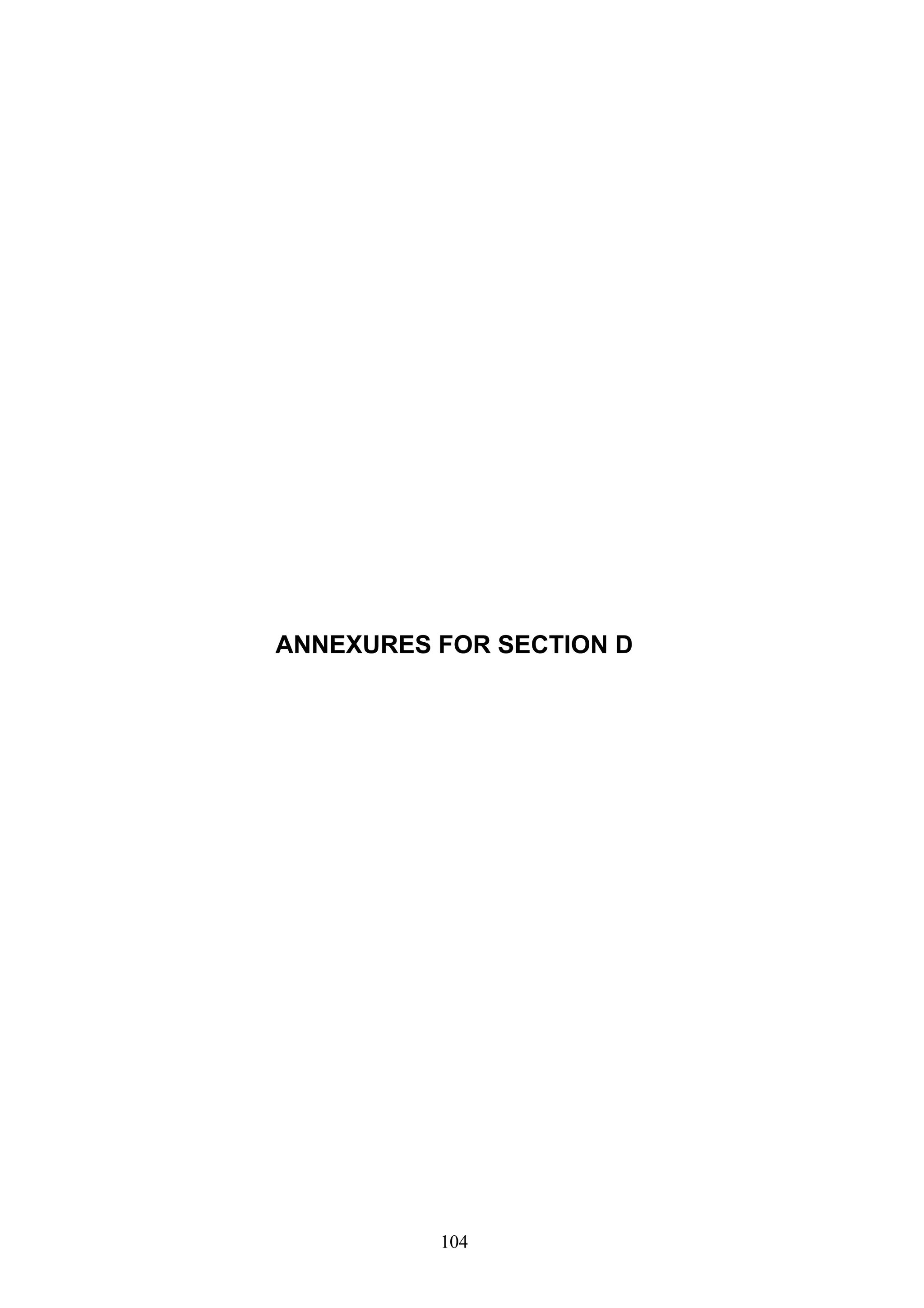 ANNEXURES FOR SECTION D 
104 
 